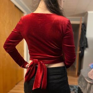 SOLD MEDIUM Forever 21 Red Velvet Crop Top